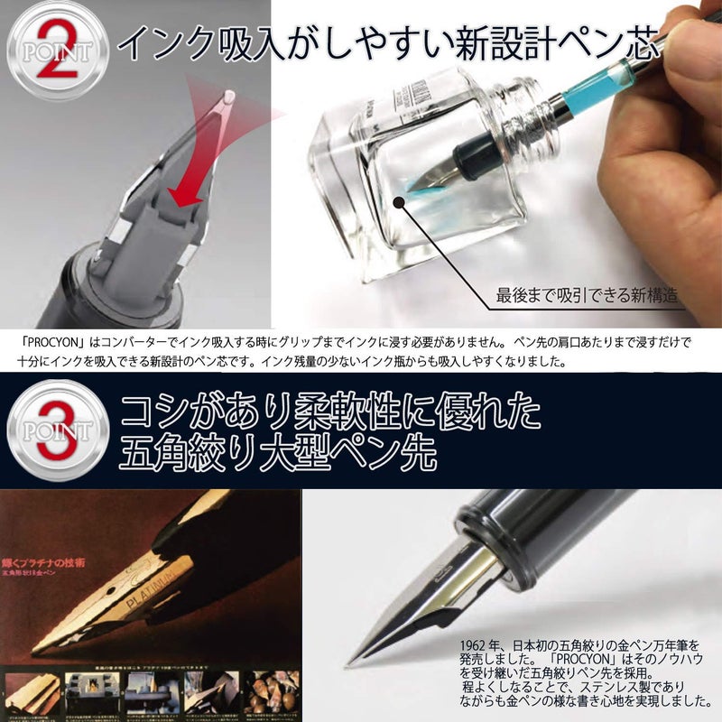 PLATINUM Procyon PNS-5000#50 Fountain Pen/Nib Size: M Medium/Deep Sea/Handmade/with Gift Box/Fountain Pen - Image 5